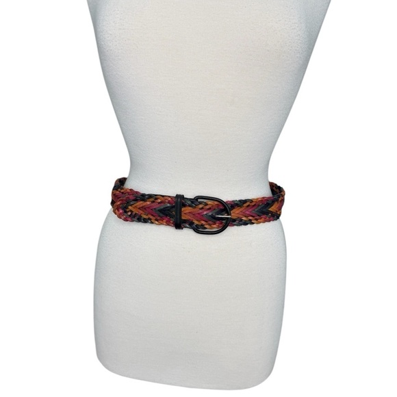 Omega Accessories - Vintage OMEGA Multicolor Braided Leather Women's Belt
